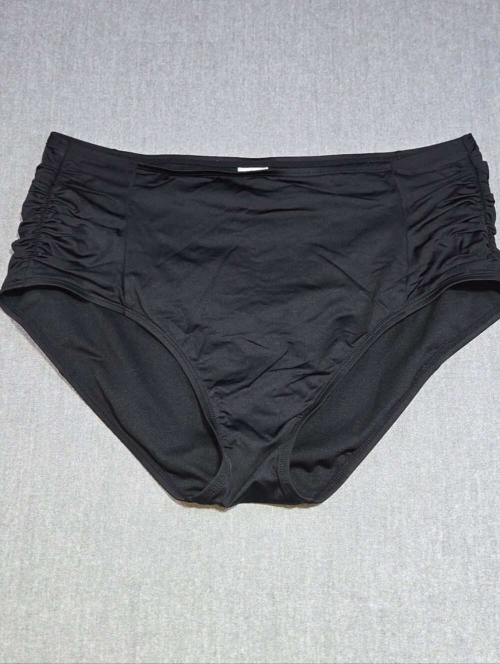 Kona Sol Womens XL Black High Waist Ruched Bikini Bottoms Swim Suit Briefs